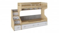 Кровать 2 ярусная с ящиками, лестницей приставной "Мегаполис" СМ-315.11.01 детская  - МИЛЫЙ  ДОМ - интернет магазин мебели.