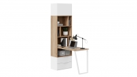 Шкаф комбинированный (366) со столом «Порто» Исп.2 (Белый жемчуг/Яблоня беллуно/Белый софт) - МИЛЫЙ  ДОМ - интернет магазин мебели.