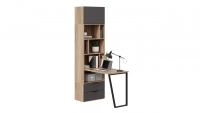 Шкаф комбинированный (366) со столом «Порто» Исп.2 (Яблоня Беллуно/Графит софт) - МИЛЫЙ  ДОМ - интернет магазин мебели.