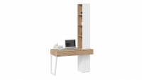 Стол письменный (366/580) со шкафом комбинированным (настольным) «Порто» (Белый жемчуг/Яблоня беллуно/Белый софт) - МИЛЫЙ  ДОМ - интернет магазин мебели.