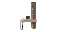 Стол письменный (366/580) со шкафом комбинированным (настольным) «Порто» (Яблоня Беллуно/Графит софт) - МИЛЫЙ  ДОМ - интернет магазин мебели.