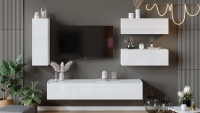  Шкаф навесной "Глосс" ( белый глянец/ стекло белый глянец)  - МИЛЫЙ  ДОМ - интернет магазин мебели.