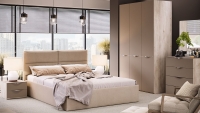 Кровать мягкая 160*200 с подъемным механизмом "Глосс" ( велюр мокко светлый) - МИЛЫЙ  ДОМ - интернет магазин мебели.