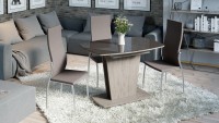 Стол обеденный со стеклом "Честер" Тип 1 (стекло коричневое глянец) - МИЛЫЙ  ДОМ - интернет магазин мебели.